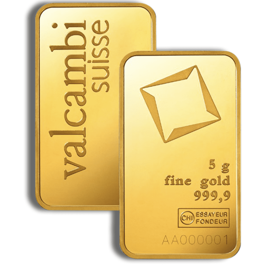 5 Gram Valcambi Suisse Gold Bar